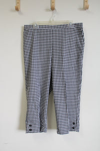 Alfred Dunner Black & White Gingham Capri | 14