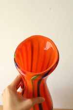 Orange Murano Hand Blown Glass Vase