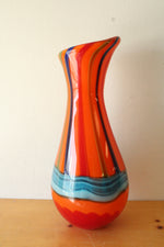 Orange Murano Hand Blown Glass Vase