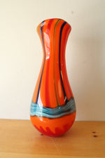 Orange Murano Hand Blown Glass Vase