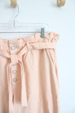 LOFT Peach Belted Elastic Waist Pants | L