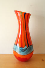 Orange Murano Hand Blown Glass Vase