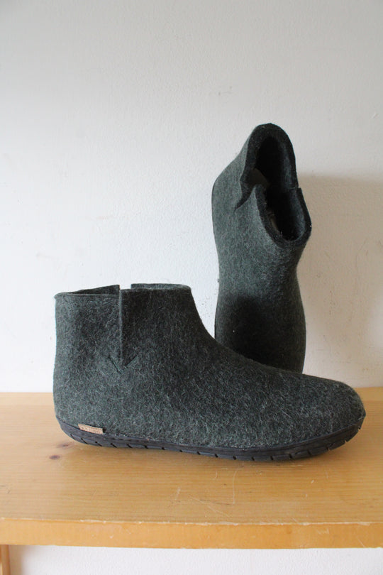 Glerups Forest Green Wool Rubber Sole Boots | Size 41