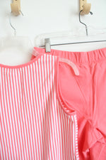 D&Co. Active Coral & White Striped Tank & Capri Pants Set | S