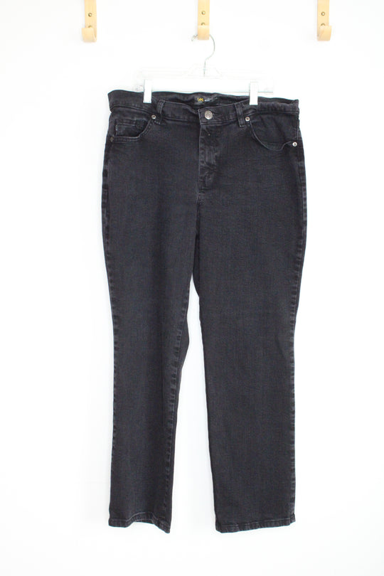 Lee Black Relaxed Fit Straight Leg Mid Rise Jeans | 14 Petite