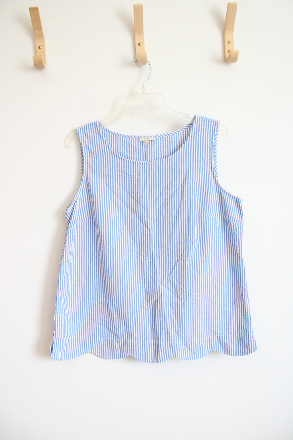 Talbots Blue & White Striped Sleeveless Top | M