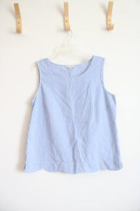 Talbots Blue & White Striped Sleeveless Top | M