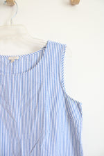 Talbots Blue & White Striped Sleeveless Top | M