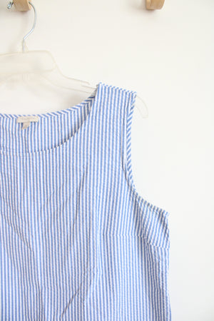 Talbots Blue & White Striped Sleeveless Top | M
