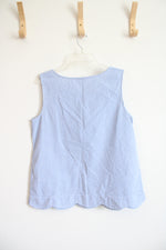 Talbots Blue & White Striped Sleeveless Top | M