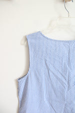 Talbots Blue & White Striped Sleeveless Top | M