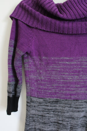 My Michelle Purple & Black Cowl Neck Sweater Dress | Youth M My Michelle Purple & Black Cowl Neck Sweater Dress | Youth M