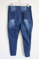 Shein Blue Stretch Distressed Skinny Jeans | 1XL