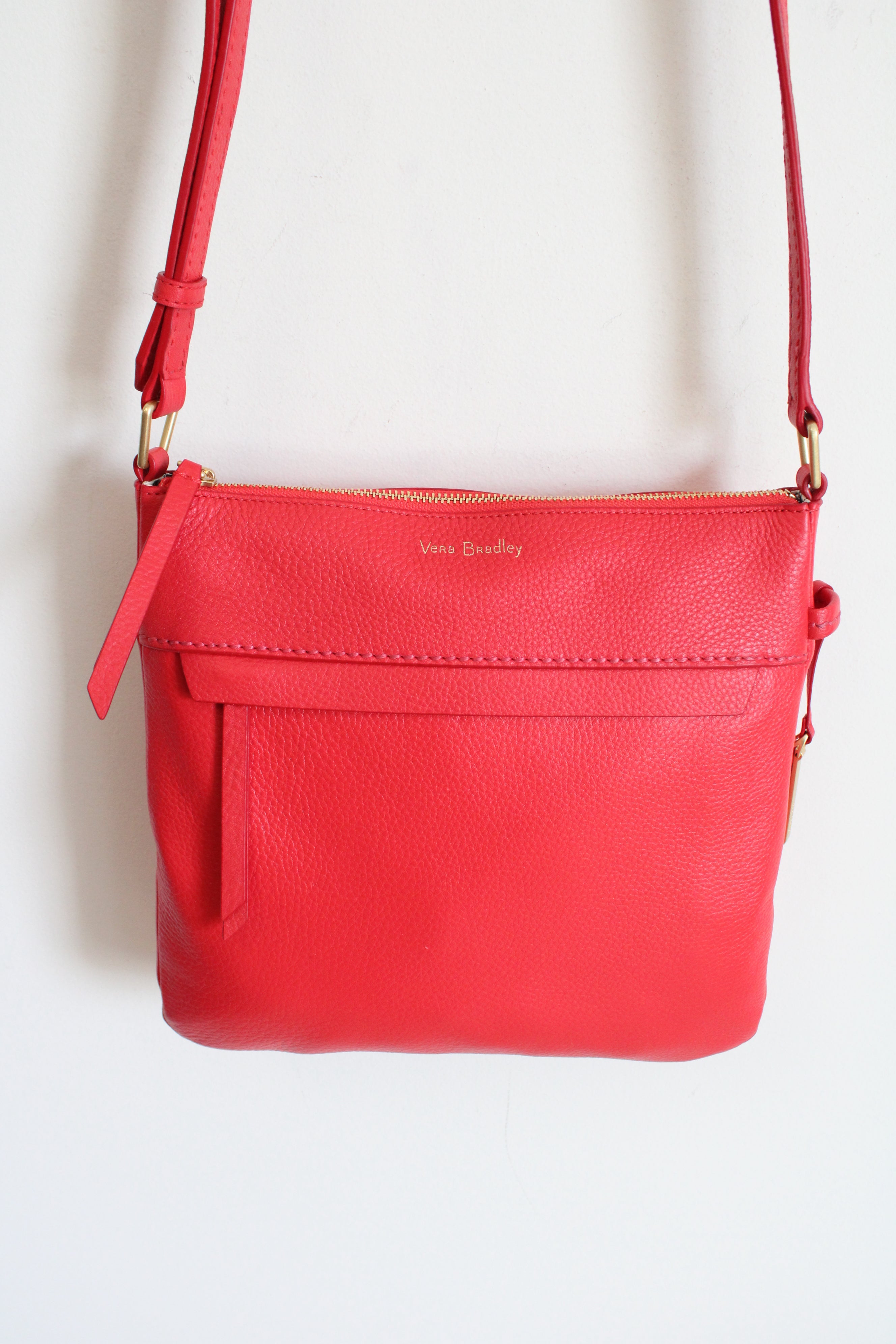 NEW Vera Bradley Mallory Crossbody Canyon Sunset Red Leather Purse