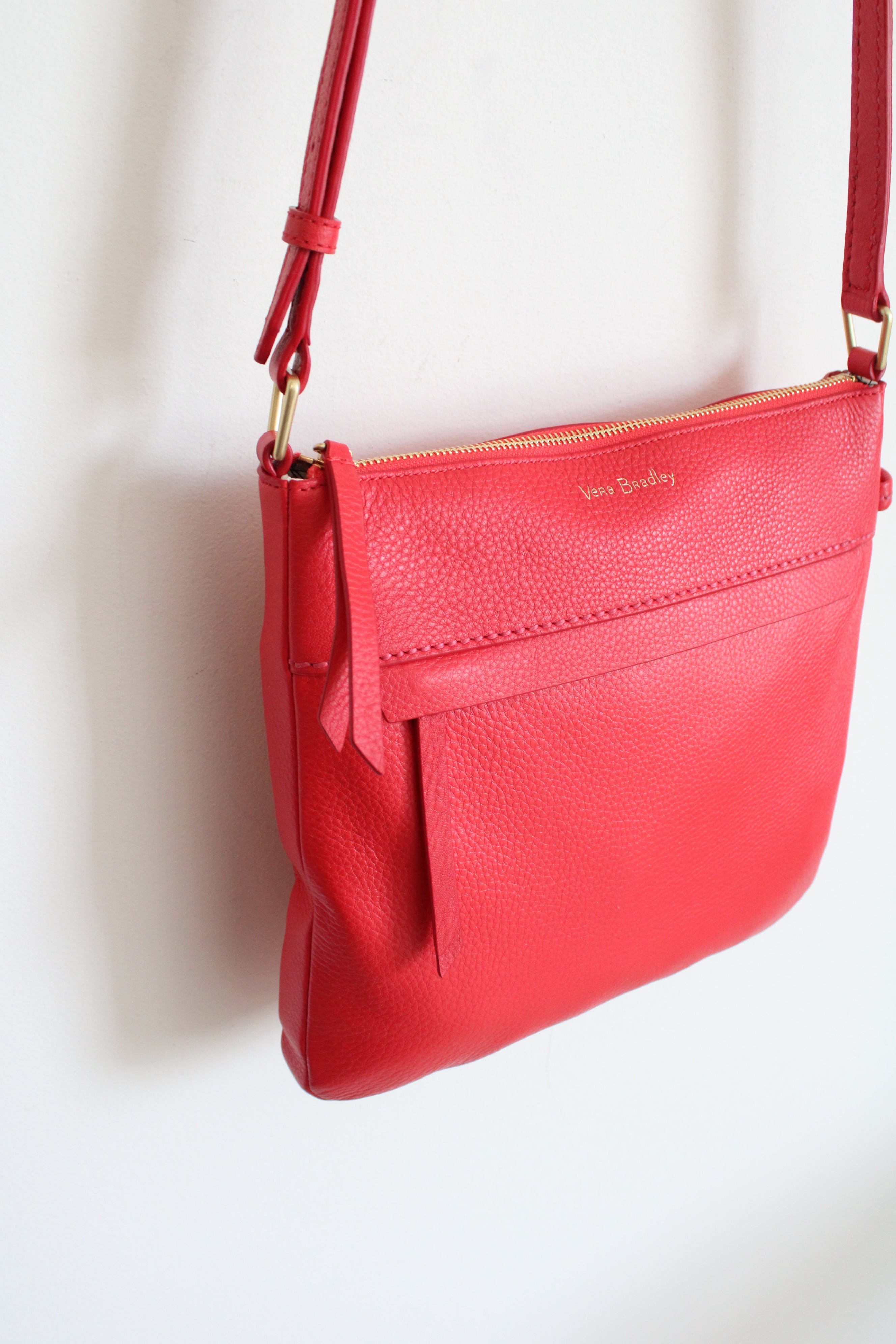 NEW Vera Bradley Mallory Crossbody Canyon Sunset Red Leather Purse