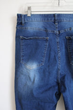 Shein Blue Stretch Distressed Skinny Jeans | 1XL