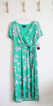 NEW Perceptions Green & White Floral Wrap Maxi Dress | 16W