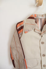 Vintage Esquire Jr. Brown & Orange Striped Khaki Vest & Pants Set | 3T