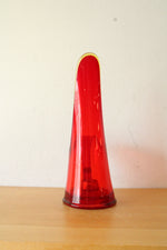 Ruby Red Glass Swung Taper Candle Holder