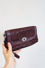 Coach Maroon Glitter Wristlet