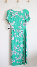 NEW Perceptions Green & White Floral Wrap Maxi Dress | 16W