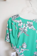 NEW Perceptions Green & White Floral Wrap Maxi Dress | 16W
