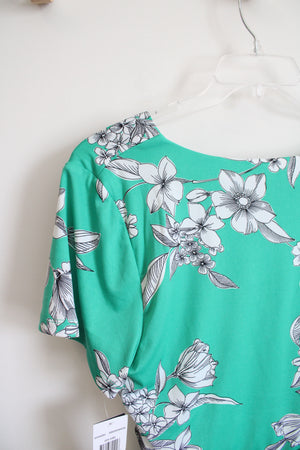 NEW Perceptions Green & White Floral Wrap Maxi Dress | 16W