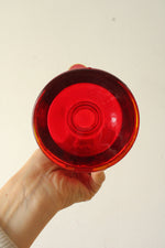 Ruby Red Glass Swung Taper Candle Holder