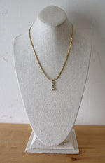 Three Stone Bar Gold Filled Necklace