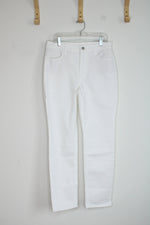 Old Navy High Rise Wow Straight White Jeans | 6 Petite