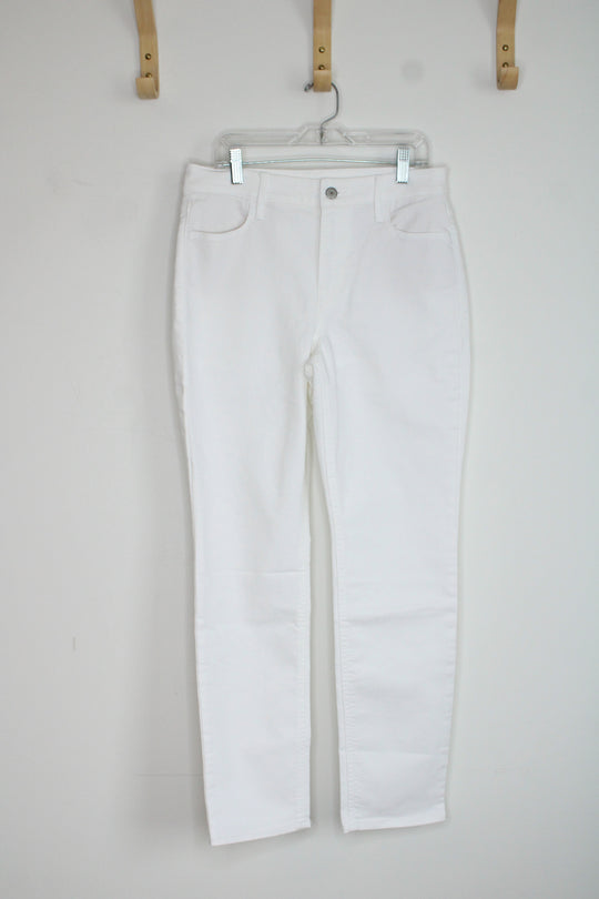 Old Navy High Rise Wow Straight White Jeans | 6 Petite