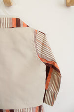 Vintage Esquire Jr. Brown & Orange Striped Khaki Vest & Pants Set | 3T