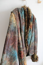 NEW Lee Anderson Faux Fur Dyed Animal Print Fur Trimmed Jacket | S