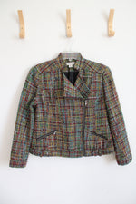 Coldwater Creek Shaped Multi-Colored Speckled Black Jacket | 8P