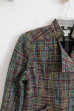 Coldwater Creek Shaped Multi-Colored Speckled Black Jacket | 8P