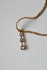 Three Stone Bar Gold Filled Necklace