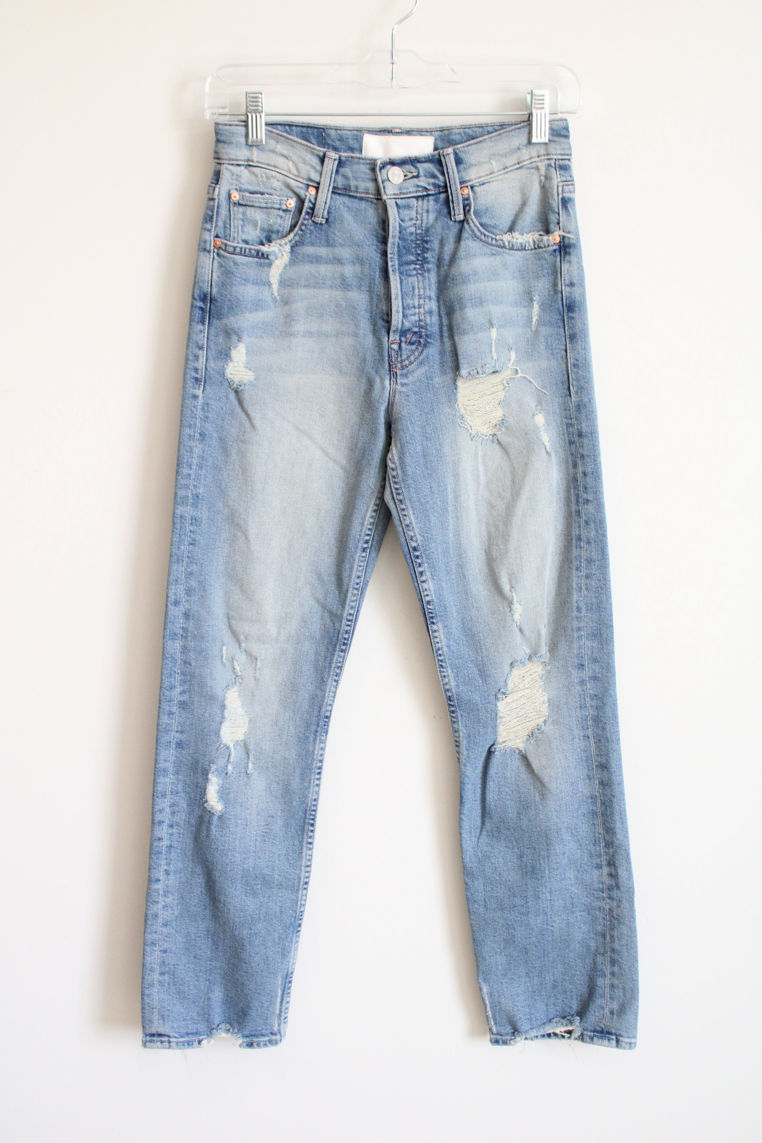 MOTHER Superior Straight Leg Distressed Jeans | 25