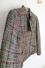 Coldwater Creek Shaped Multi-Colored Speckled Black Jacket | 8P