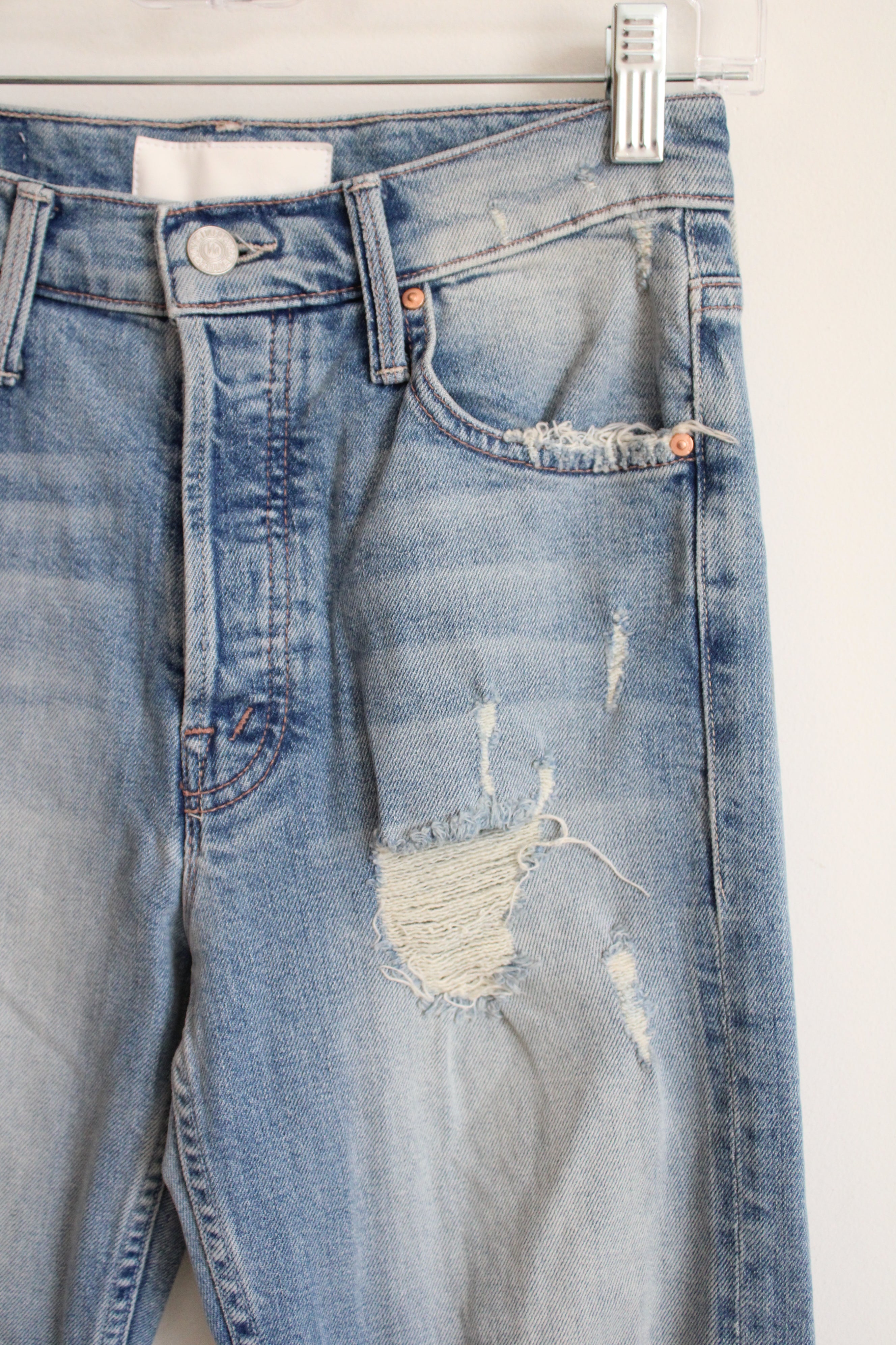 MOTHER Superior Straight Leg Distressed Jeans | 25