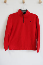 Old Navy Red Fleece 1/4 Zip Top | Youth L (10/12)