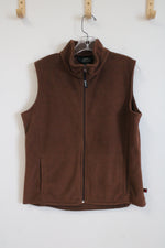 Woolrich Brown Fleece Zip Up Vest | L