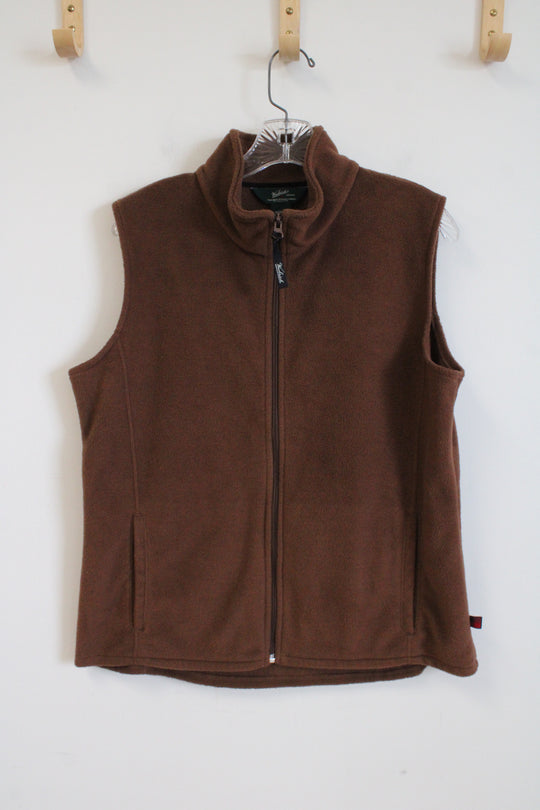 Woolrich Brown Fleece Zip Up Vest | L
