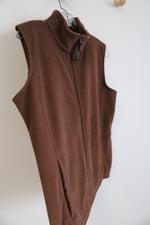 Woolrich Brown Fleece Zip Up Vest | L