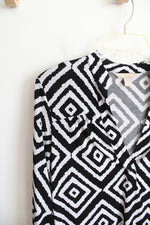 Banana Republic Black & White Square Patterned Top | S