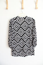 Banana Republic Black & White Square Patterned Top | S