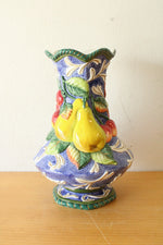 Fitz & Floyd Florentine Fruit Blue Ceramic Vase