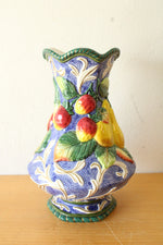 Fitz & Floyd Florentine Fruit Blue Ceramic Vase