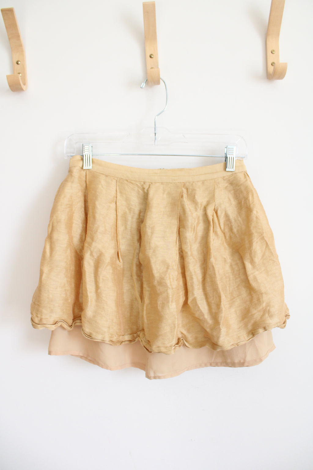 Fumblin Foe Gold Layered Lined Mini Skirt | M