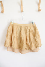Fumblin Foe Gold Layered Lined Mini Skirt | M