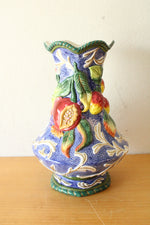 Fitz & Floyd Florentine Fruit Blue Ceramic Vase